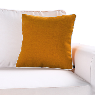 Pudebetræk<br/>Laura med satin pipe 45 x 45 cm fra kollektionen Velvet, Stof: 704-23