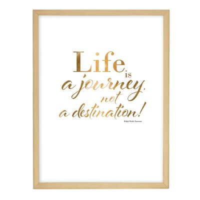 Obraz Life is a journey 30x40cm gold
