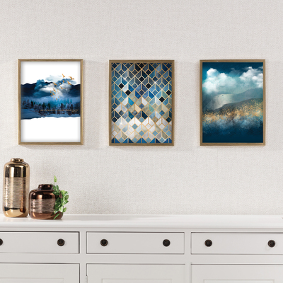 Obraz Gold&navy Geometric 30x40cm 30 x 40 cm