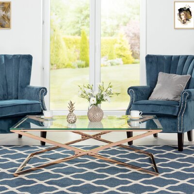Table basse Flavio rose gold 130x70x41cm 70 x 130 x 41 cm