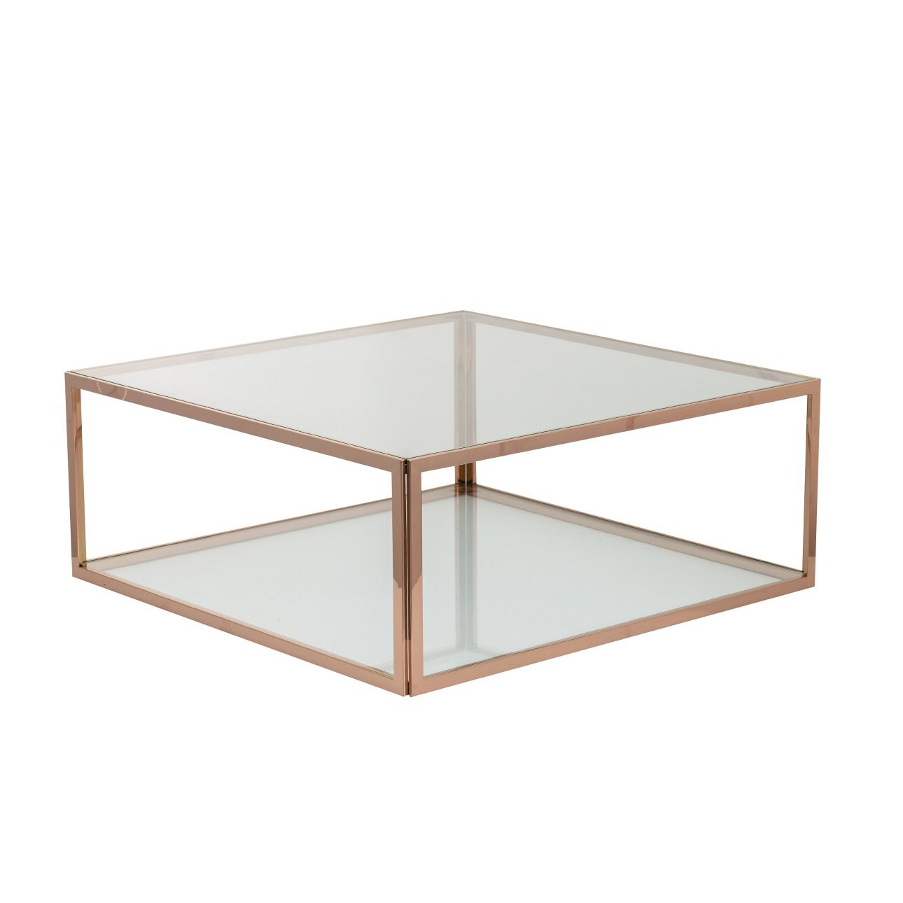 Stolik Qube rose gold 100x100x40cm