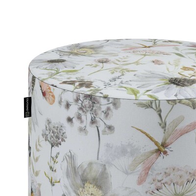 Puf Barrel ø40, wys. 40 cm w kolekcji Gardenia, tkanina: 143-96